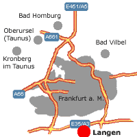 Lage Langen im Rhein-Main-Gebiet