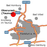 Lage Oberursel im Rhein-Main-Gebiet
